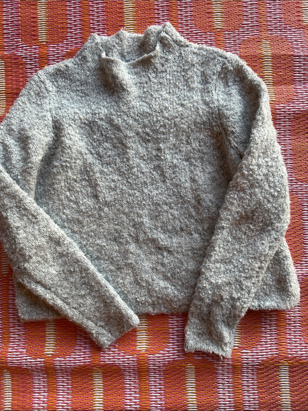 aerie Heather Gray Mockneck Textured Sweater